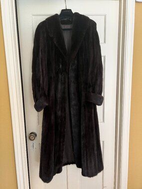 Vintage SAGA Mink Full Length Dark Brown Fur Coat